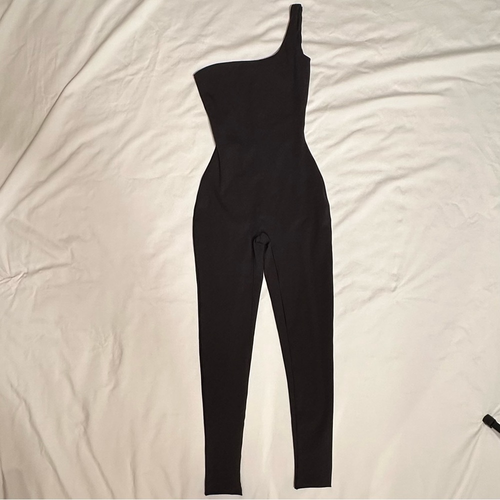 SKIMS Black Sleek Jumpsuit with Tapered Legs
